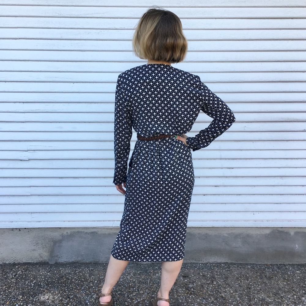 Liz Claiborne Vintage Silk Midi Dress - Picture 3 of 4